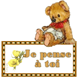 Gif animé je pense à toi ourson chat